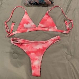 SHEIN pink tie dye bikini